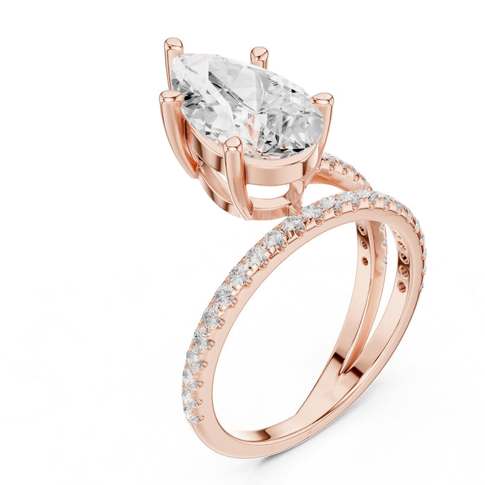 Pear Lab Grown Diamond Split-Shank Engagement Ring rose gold video