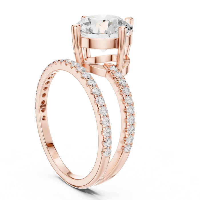 Round Lab Grown Diamond Side-Stone Engagement Ring yellow gold video