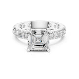 Princess Lab Grown Diamond Pave Engagement Ring