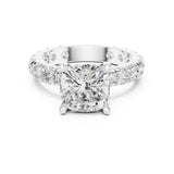 Cushion Lab Grown Diamond Pave Engagement Ring