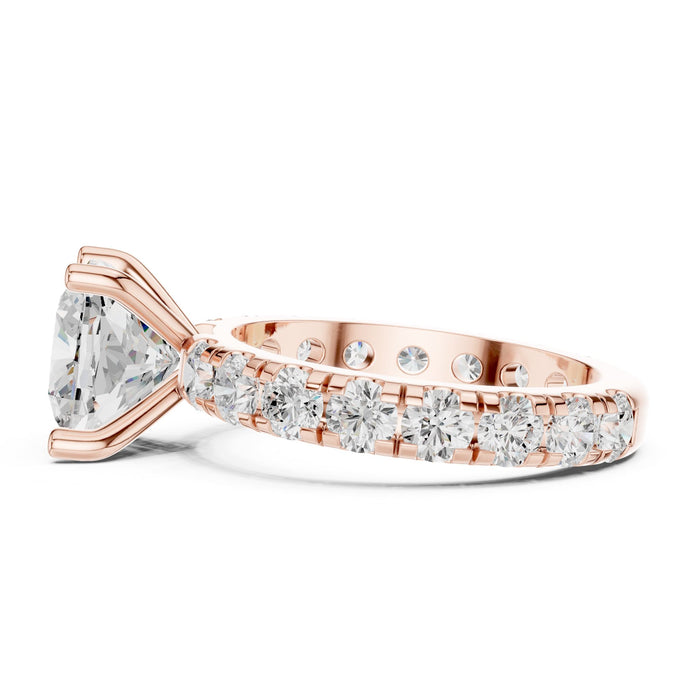Cushion Lab Grown Diamond Pave Engagement Ring yellow gold video