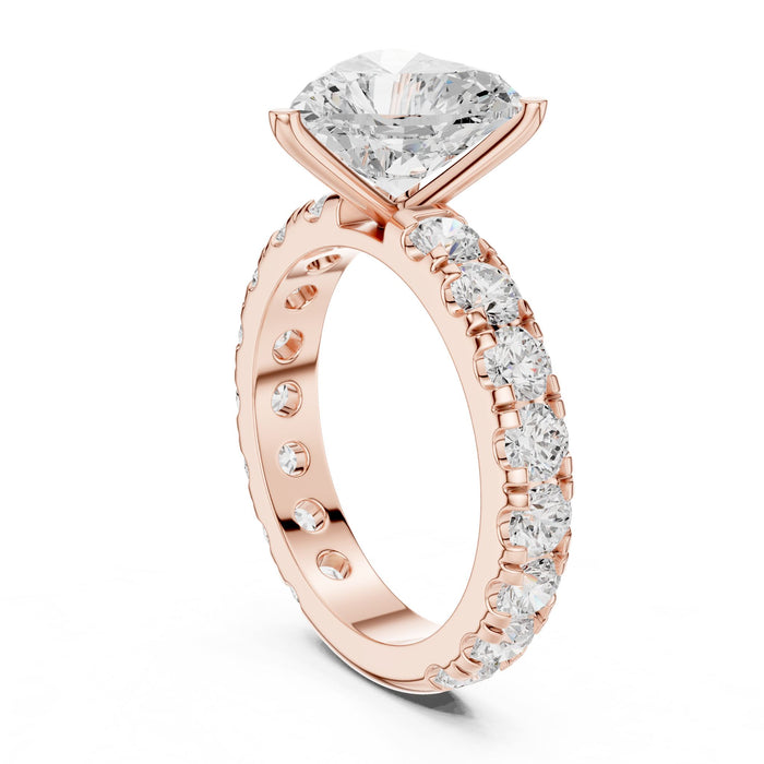 Heart Lab Grown Diamond Pave Engagement Ring yellow gold video
