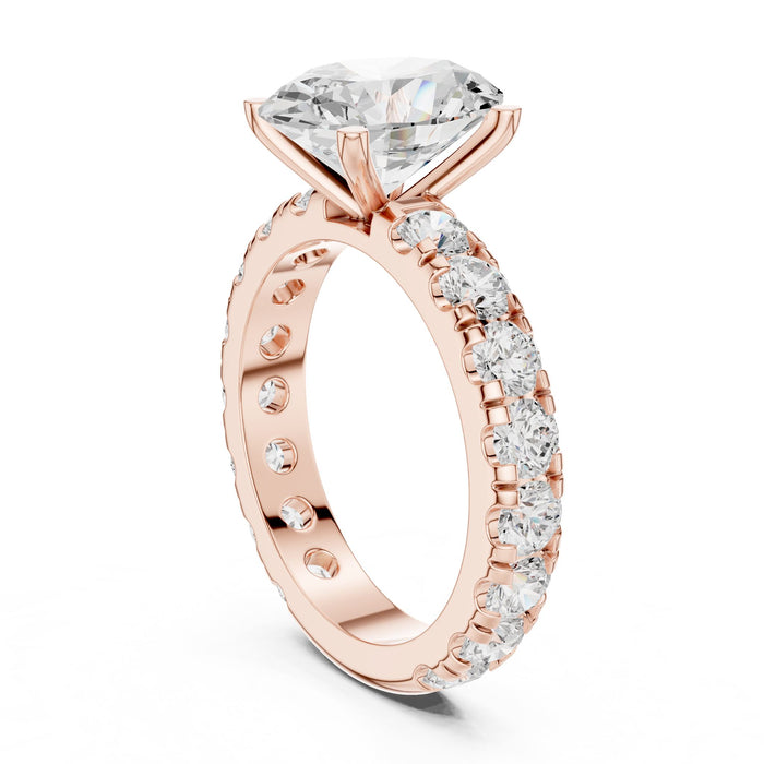 Oval Lab Grown Diamond Pave Engagement Ring yellow gold video