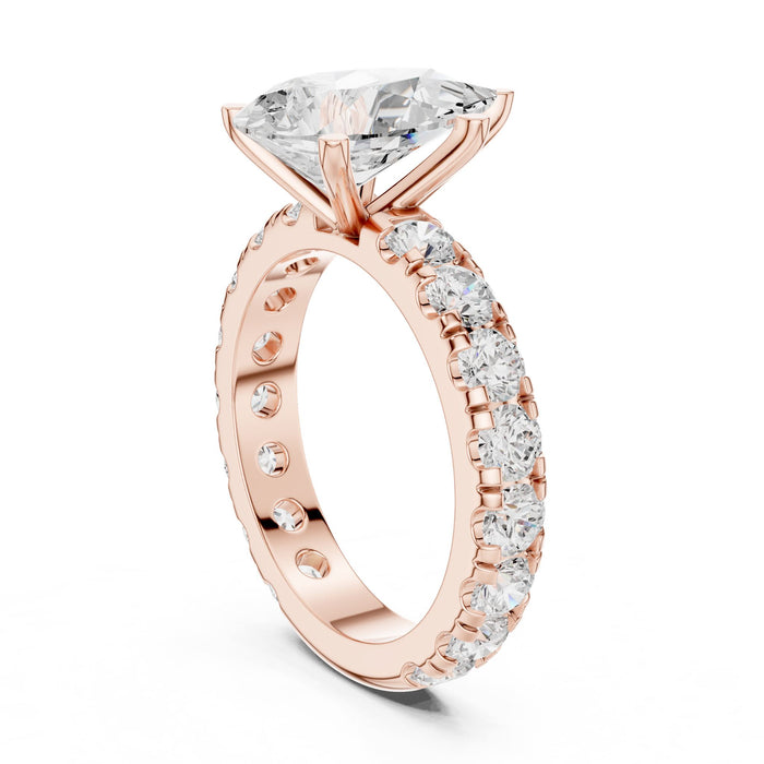 Pear Lab Grown Diamond Pave Engagement Ring yellow gold video