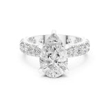 Pear Lab Grown Diamond Pave Engagement Ring