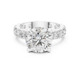 Round Lab Grown Diamond Pave Engagement Ring