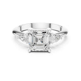 Asscher Lab Grown Diamond Three-Stone Engagement Ring