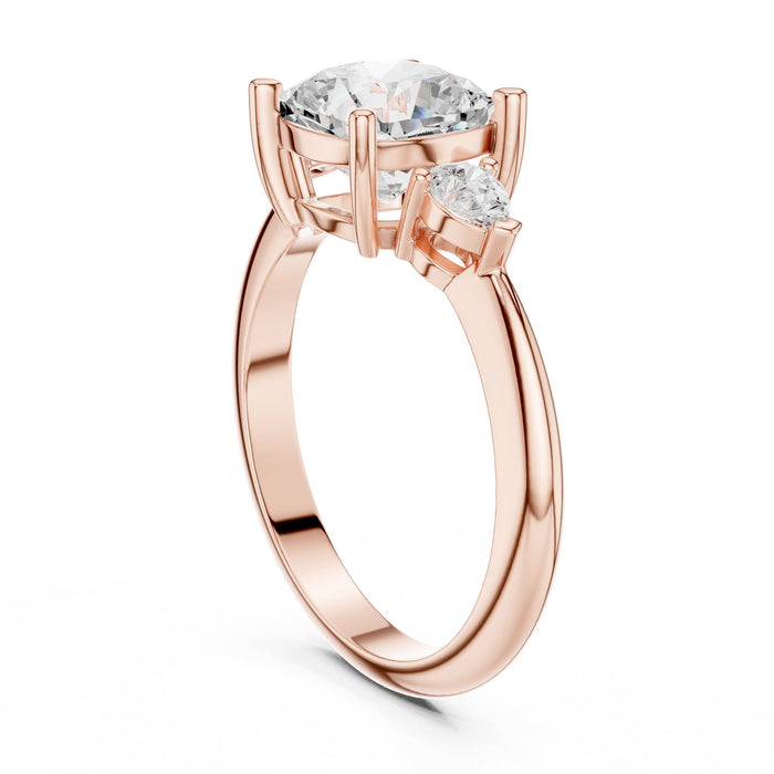 Cushion Lab Grown Diamond Three-Stone Engagement Ring yellow gold video