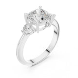 Cushion Lab Grown Diamond Three-Stone Engagement Ring