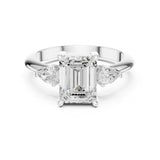 Emerald Lab Grown Diamond Three-Stone Engagement Ring