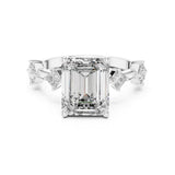 Emerald Lab Grown Diamond Side-Stone Engagement Ring