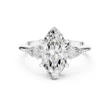 Marquise Lab Grown Diamond Three-Stone Engagement Ring