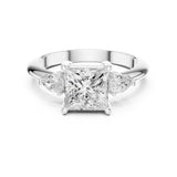 Princess Lab Grown Diamond Three-Stone Engagement Ring