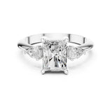 Emerald Lab Grown Diamond Three-Stone Engagement Ring