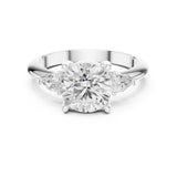 Round Lab Grown Diamond Three-Stone Engagement Ring