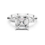Asscher Lab Grown Diamond Three-Stone Engagement Ring