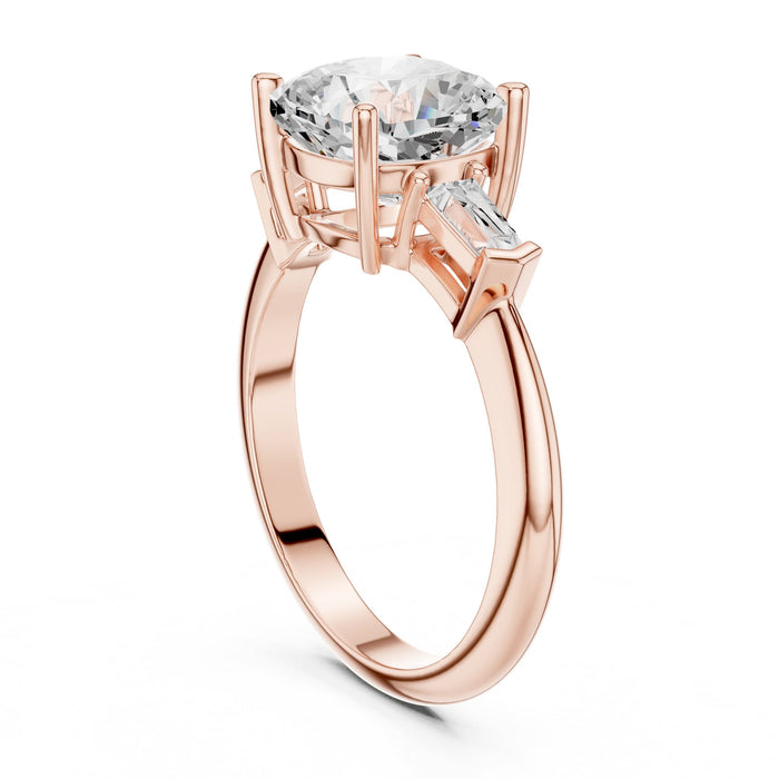 Cushion Lab Grown Diamond Three-Stone Engagement Ring yellow gold video