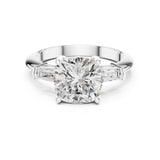 Cushion Lab Grown Diamond Three-Stone Engagement Ring