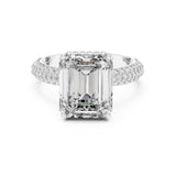 Emerald Lab Grown Diamond Pave Engagement Ring