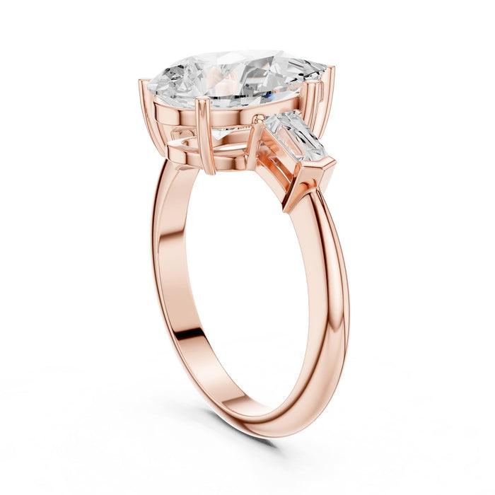 Pear Lab Grown Diamond Three-Stone Engagement Ring yellow gold video