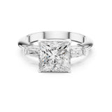 Princess Lab Grown Diamond Three-Stone Engagement Ring