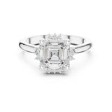 Asscher Lab Grown Diamond Hidden-Halo Engagement Ring