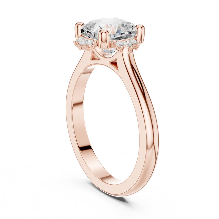 Cushion Lab Grown Diamond Hidden-Halo Engagement Ring yellow gold video