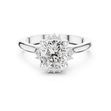 Cushion Lab Grown Diamond Hidden-Halo Engagement Ring