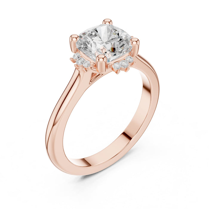 Cushion Lab Grown Diamond Hidden-Halo Engagement Ring rose gold video