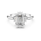 Emerald Lab Grown Diamond Side-Stone Engagement Ring