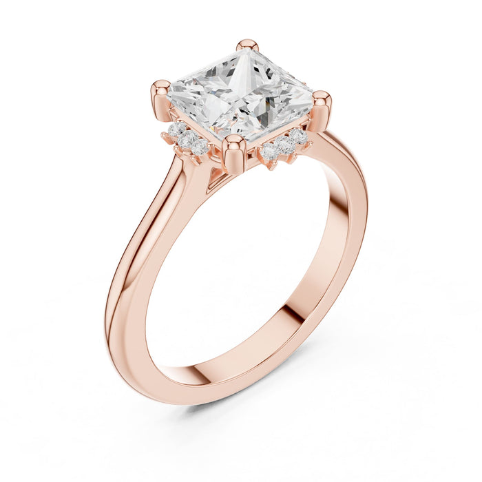 Princess Lab Grown Diamond Halo Engagement Ring rose gold video