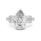 Pear Lab Grown Diamond Side-Stone Engagement Ring