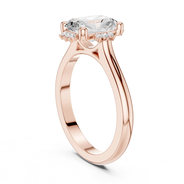 Emerald Lab Grown Diamond Hidden-Halo Engagement Ring yellow gold video