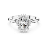 Emerald Lab Grown Diamond Hidden-Halo Engagement Ring