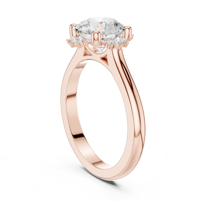 Round Lab Grown Diamond Hidden-Halo Engagement Ring yellow gold video