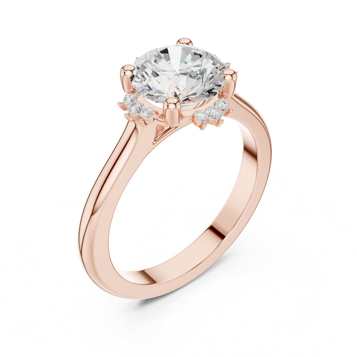 Round Lab Grown Diamond Hidden-Halo Engagement Ring rose gold video