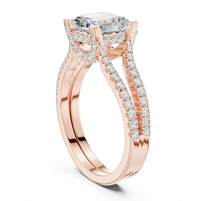 Princess Lab Grown Diamond Halo Engagement Ring rose gold video