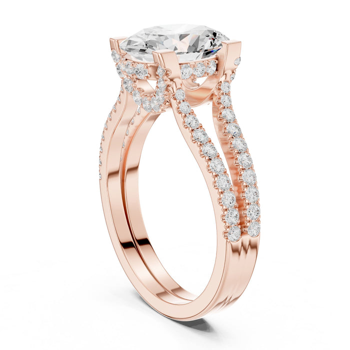 Oval Lab Grown Diamond Split-Shank Engagement Ring yellow gold video