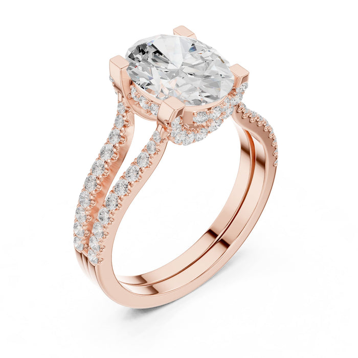 Oval Lab Grown Diamond Split-Shank Engagement Ring rose gold video