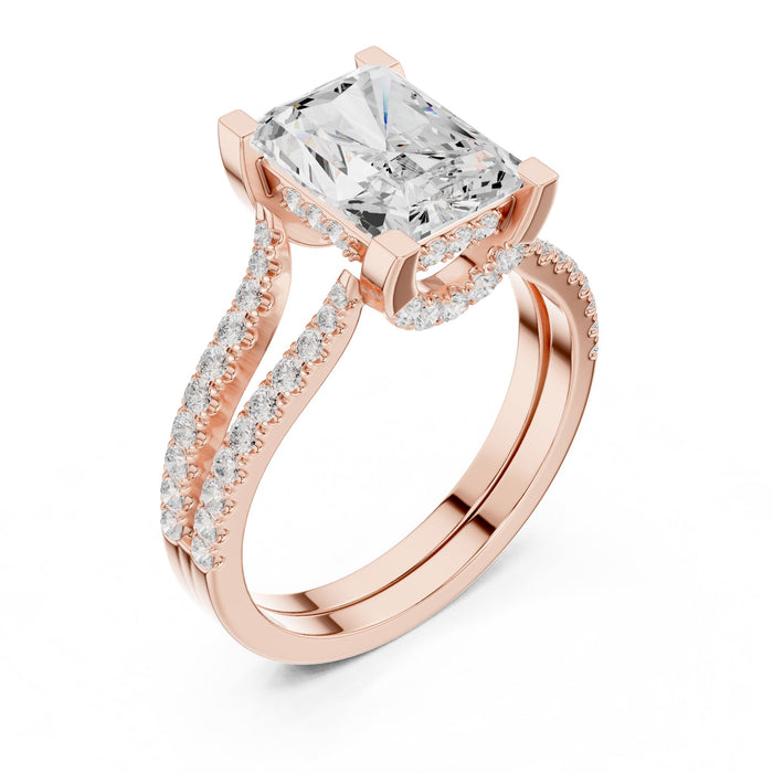 Radiant Lab Grown Diamond Split-Shank Engagement Ring rose gold video