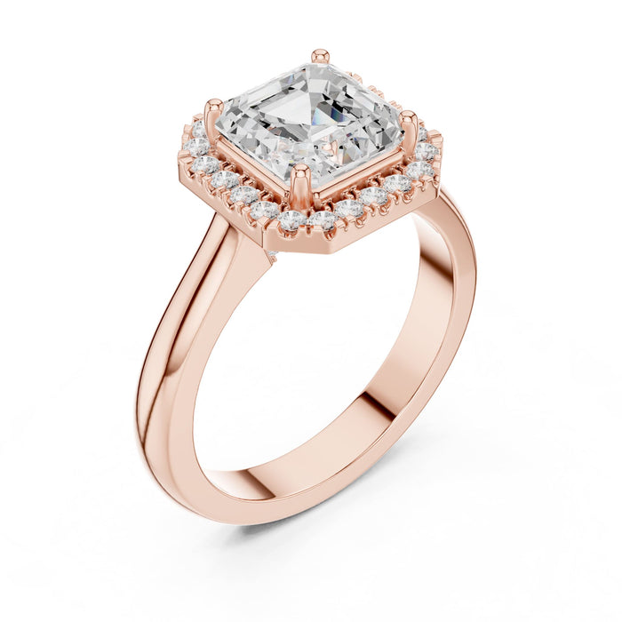 Princess Lab Grown Diamond Halo Engagement Ring rose gold video