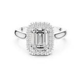 Emerald Lab Grown Diamond Halo Engagement Ring