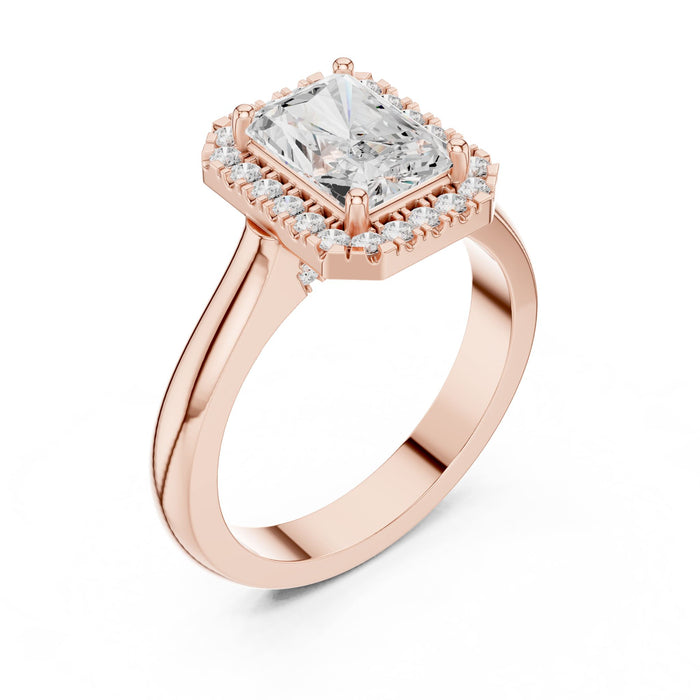 Emerald Lab Grown Diamond Halo Engagement Ring rose gold video