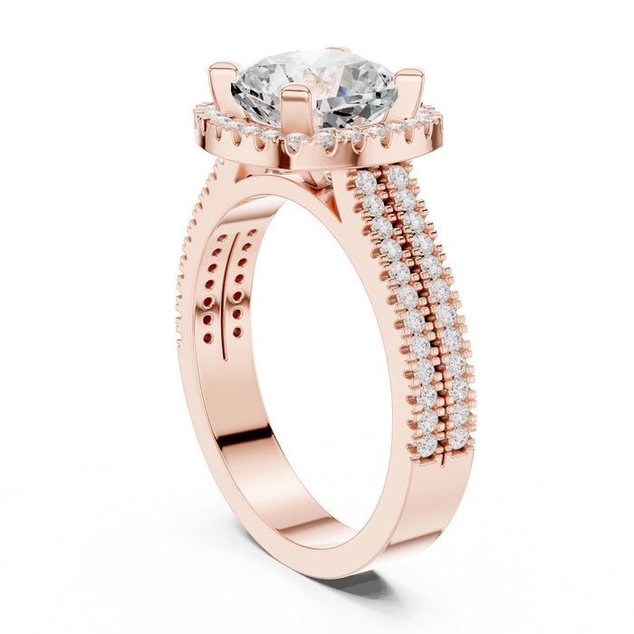 Cushion Lab Grown Diamond Halo Engagement Ring yellow gold video
