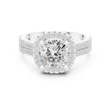Cushion Lab Grown Diamond Halo Engagement Ring