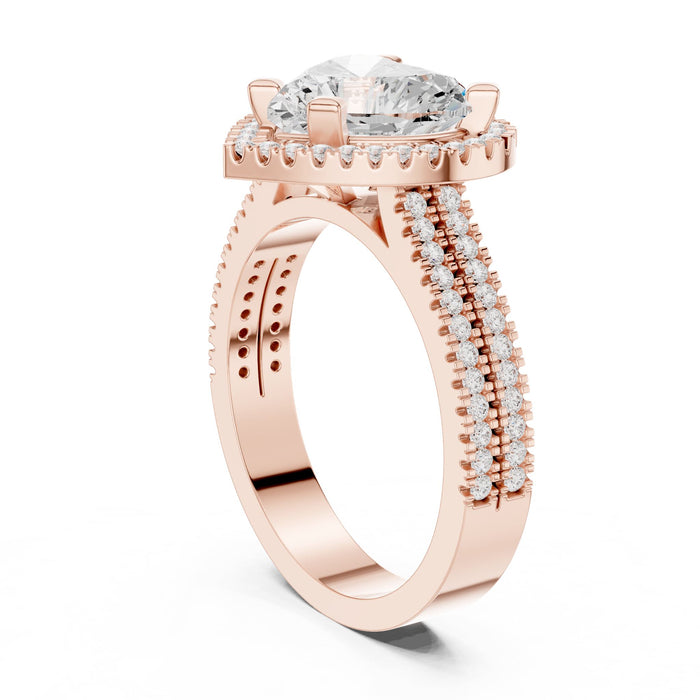 Heart Lab Grown Diamond Halo Engagement Ring yellow gold video