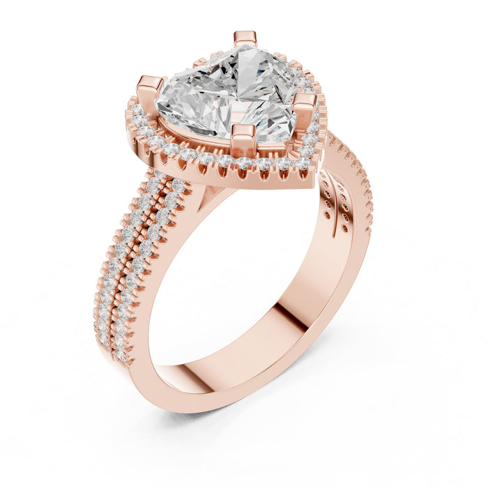 Heart Lab Grown Diamond Halo Engagement Ring rose gold video