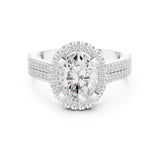 Oval Lab Grown Diamond Halo Engagement Ring