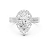 Pear Lab Grown Diamond Halo Engagement Ring