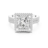 Princess Lab Grown Diamond Halo Engagement Ring